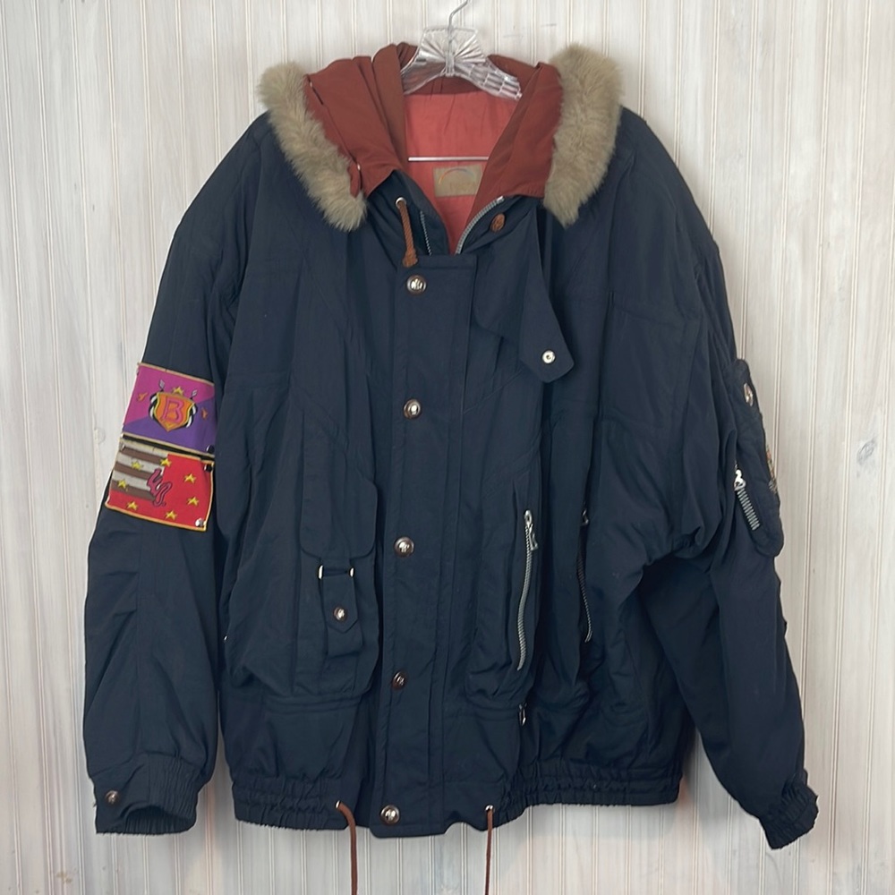 BOGNER VINTAGE PATCH SNOW SKI COAT 44 xxl